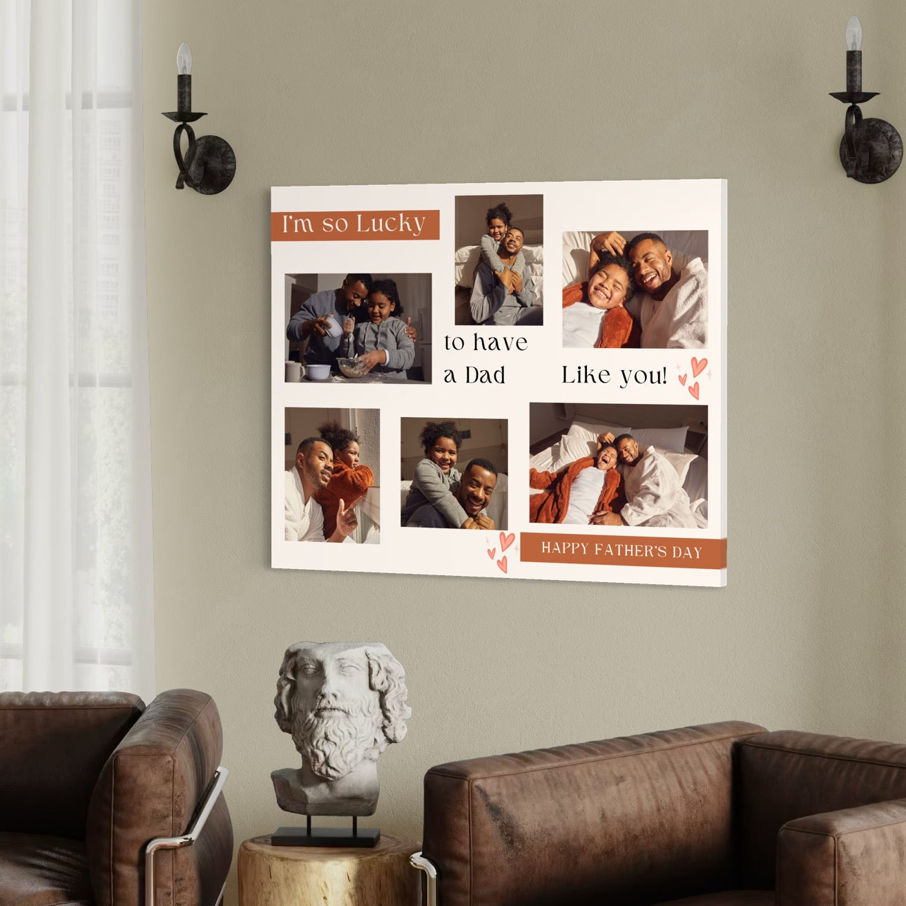 Tablou canvas cu colaj foto de tatic, tablou canvas pentru perete